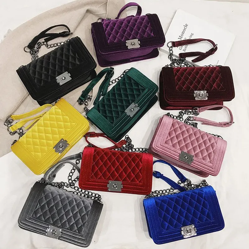 Luxury Velvet Crossbody Handbag