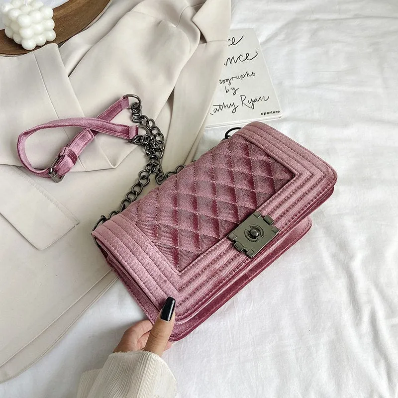 Luxury Velvet Crossbody Handbag