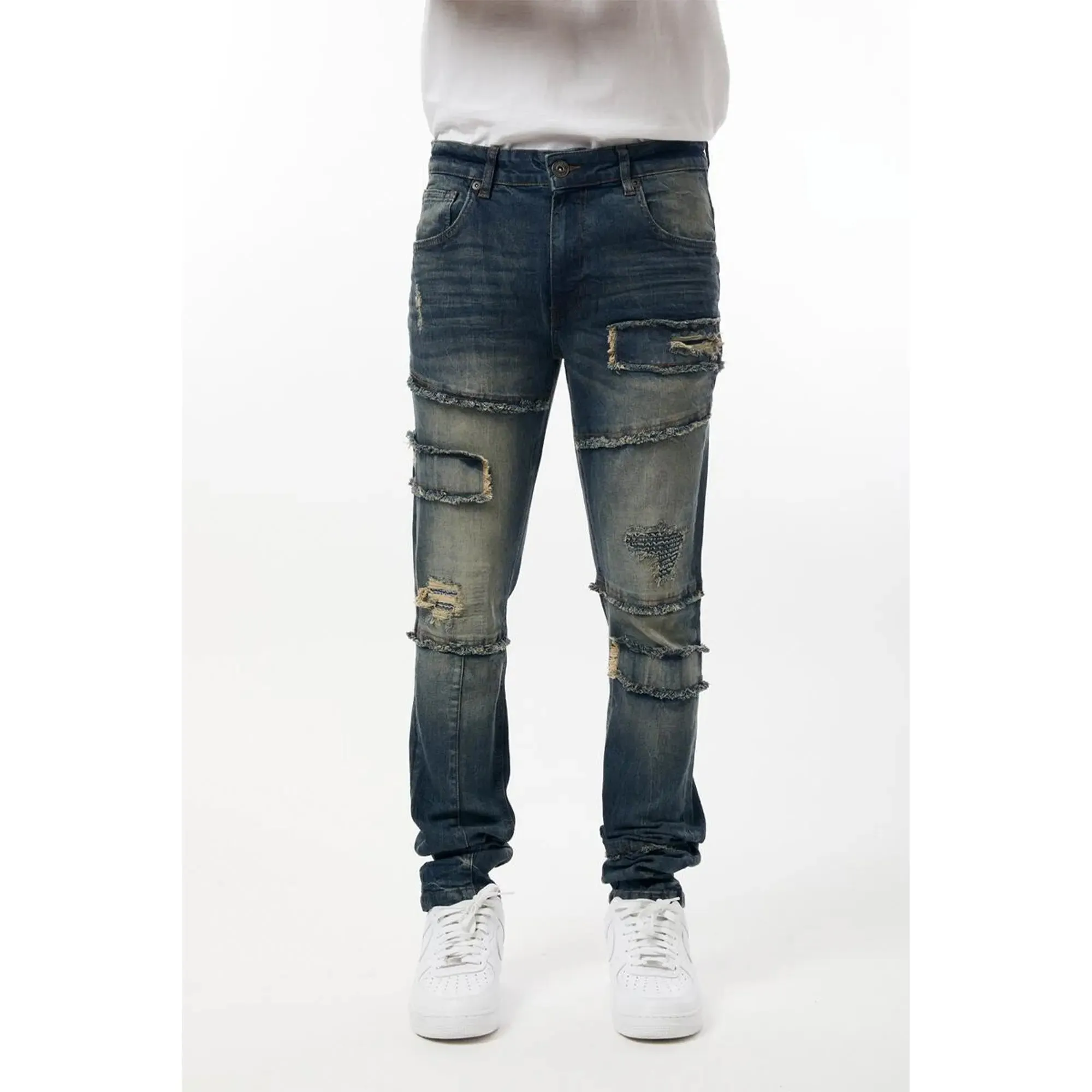 M. Society Men Skinny Fit Denim Jeans(Mud)
