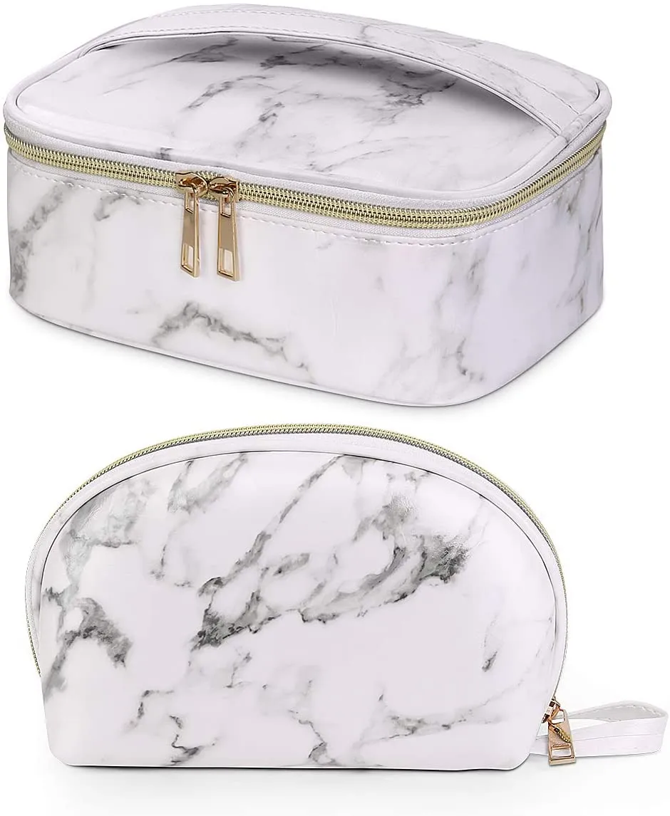 MAANGE Makeup Bag Cosmetic Bags with Gold Zipper Travel Make Up Bag for Women Portable Makeup Case Organizer Toiletry Bag for Women and Girls