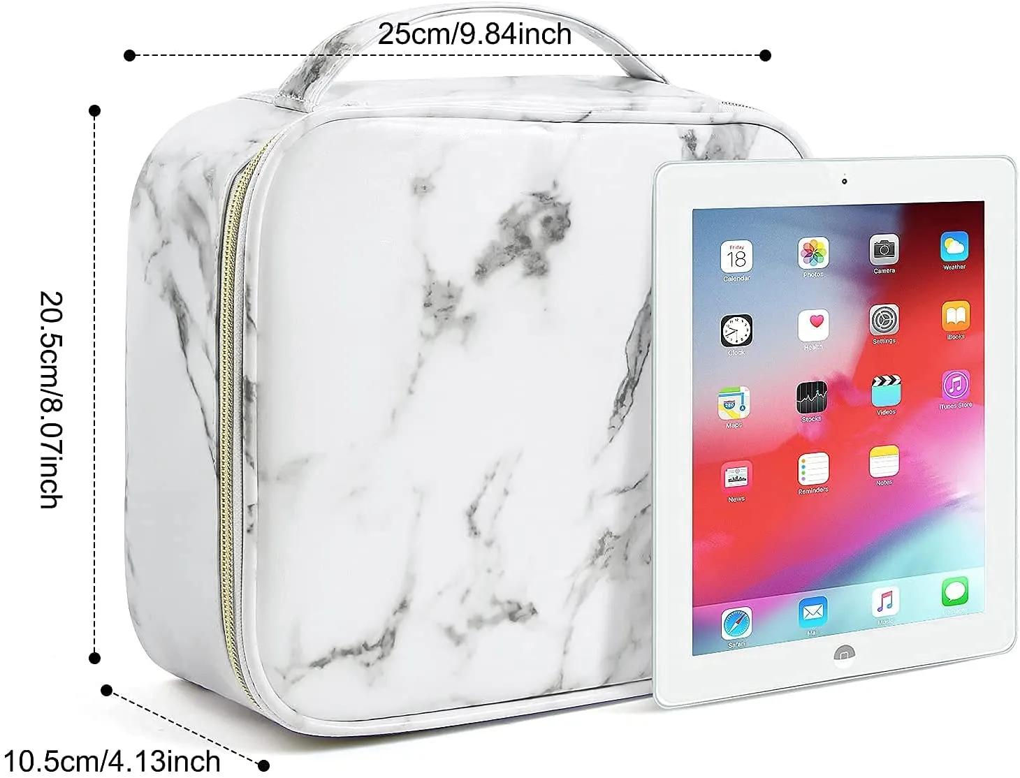 MAANGE Makeup Bag Cosmetic Bags with Gold Zipper Travel Make Up Bag for Women Portable Makeup Case Organizer Toiletry Bag for Women and Girls