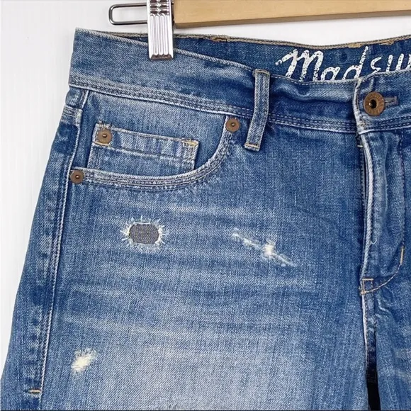 Madewell distressed Denim Shorts Raw Hem 28