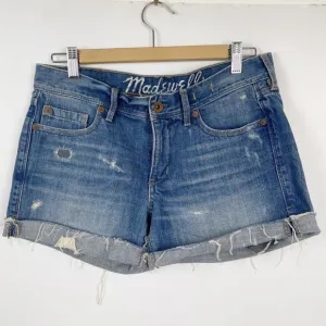 Madewell distressed Denim Shorts Raw Hem 28
