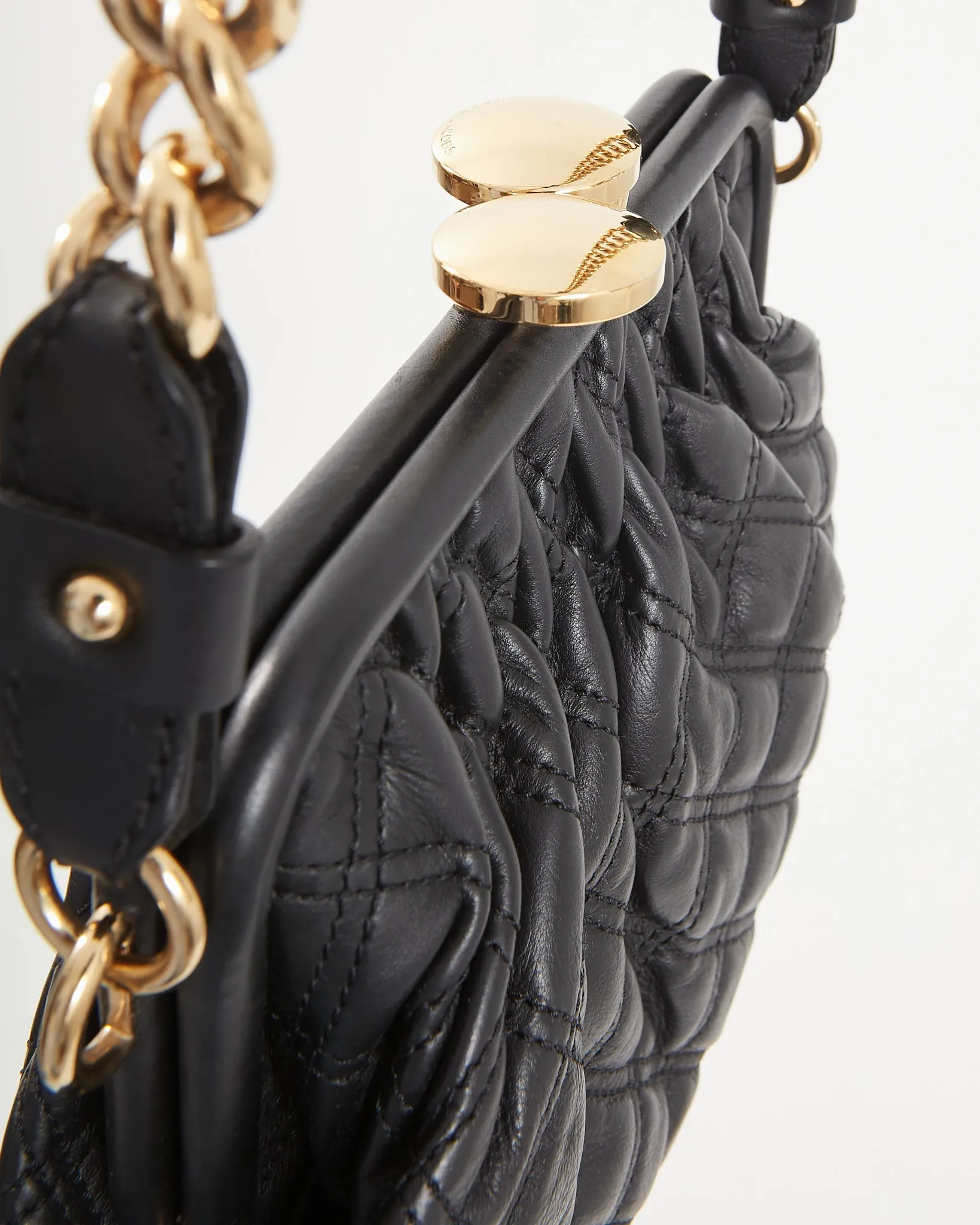 Marc Jacobs Black Leather Clutch Chain Shoulder Bag