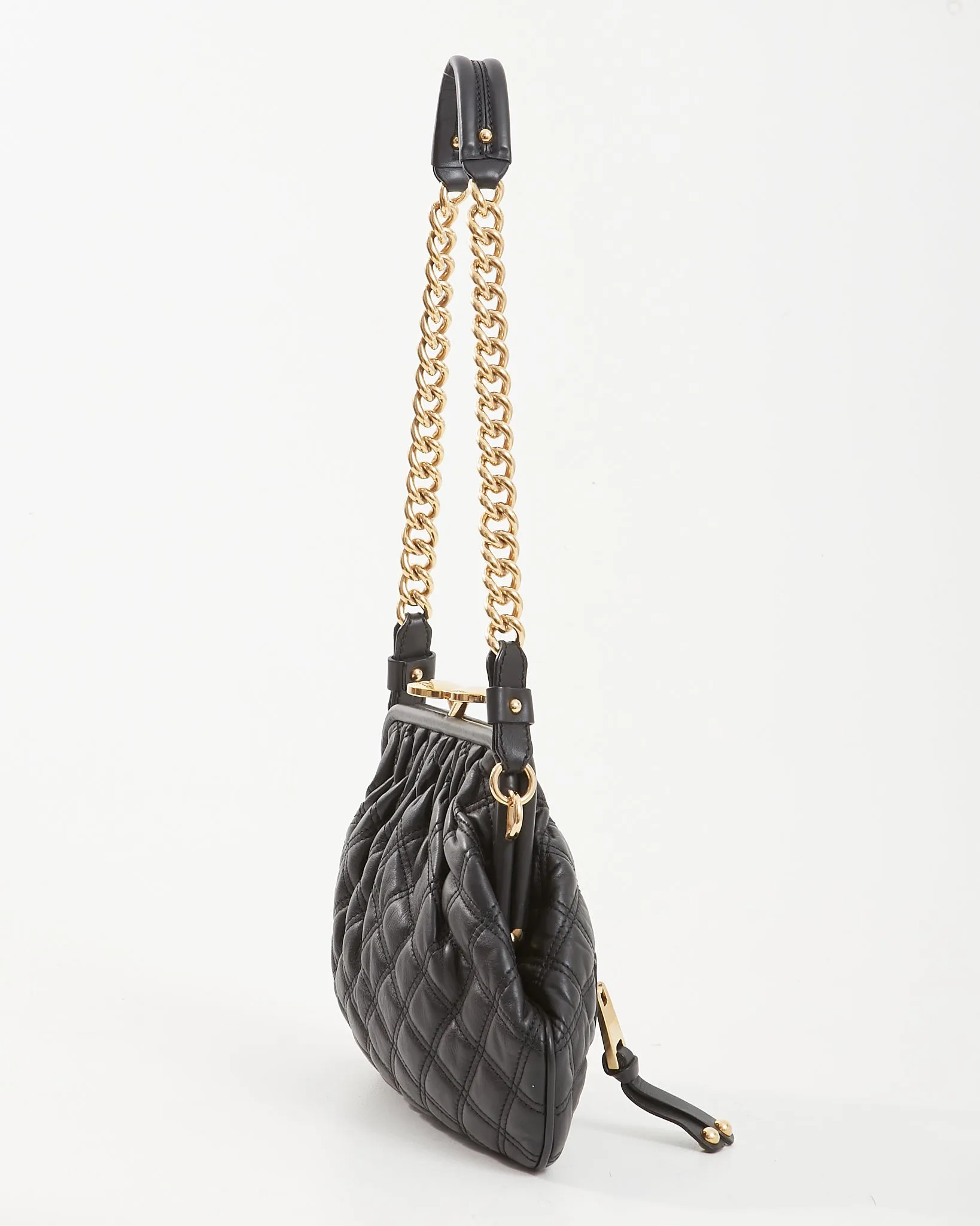 Marc Jacobs Black Leather Clutch Chain Shoulder Bag