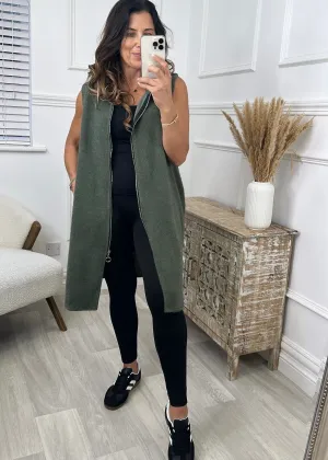 Maria Khaki Duster Gilet