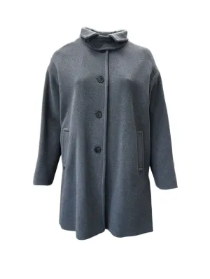 Marina Rinaldi Women's Grey Naiade Button Closure Coat NWT