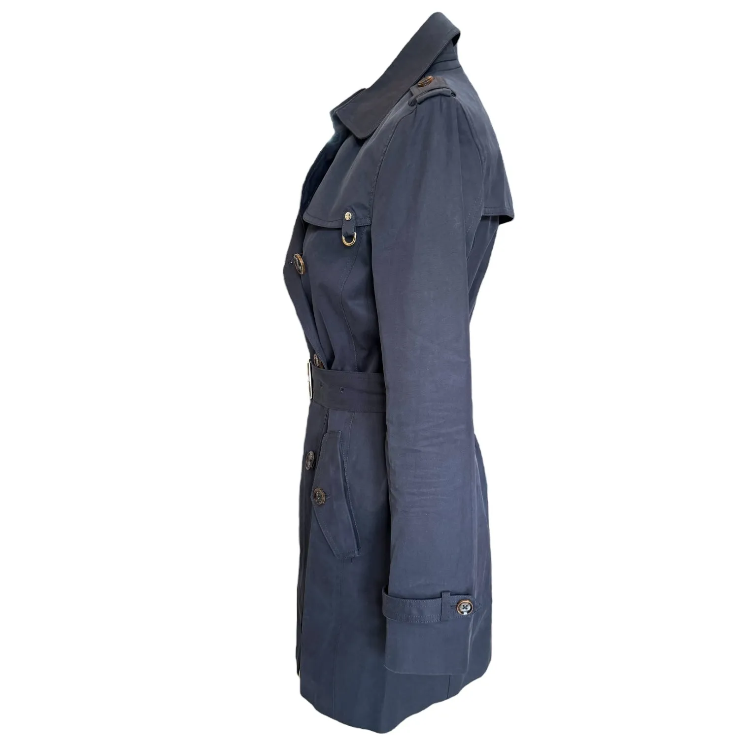 Massimo Dutti Navy Trench Coat - 8