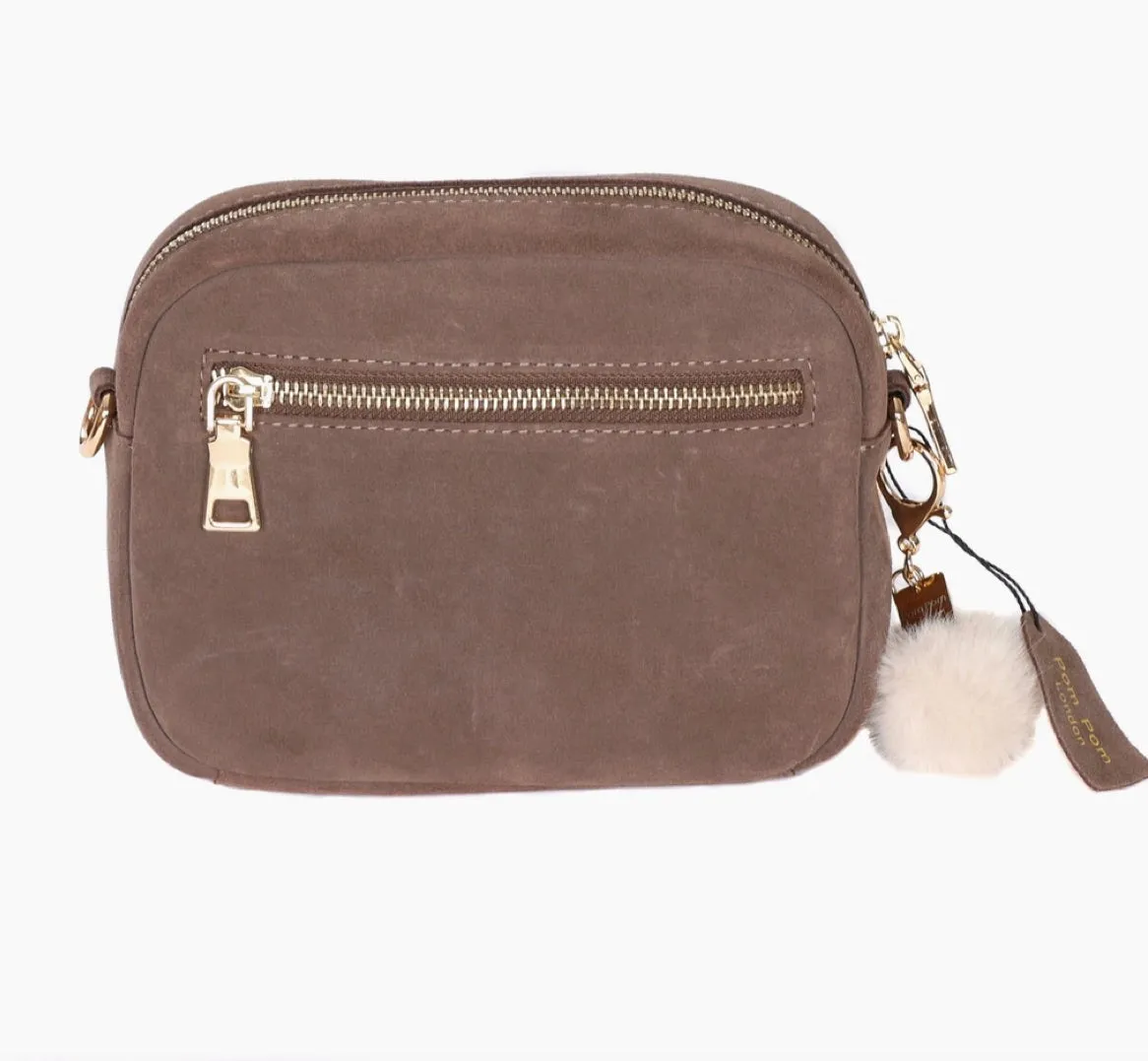 Mayfair Suede Bag Mocha & Strap Gold Chain