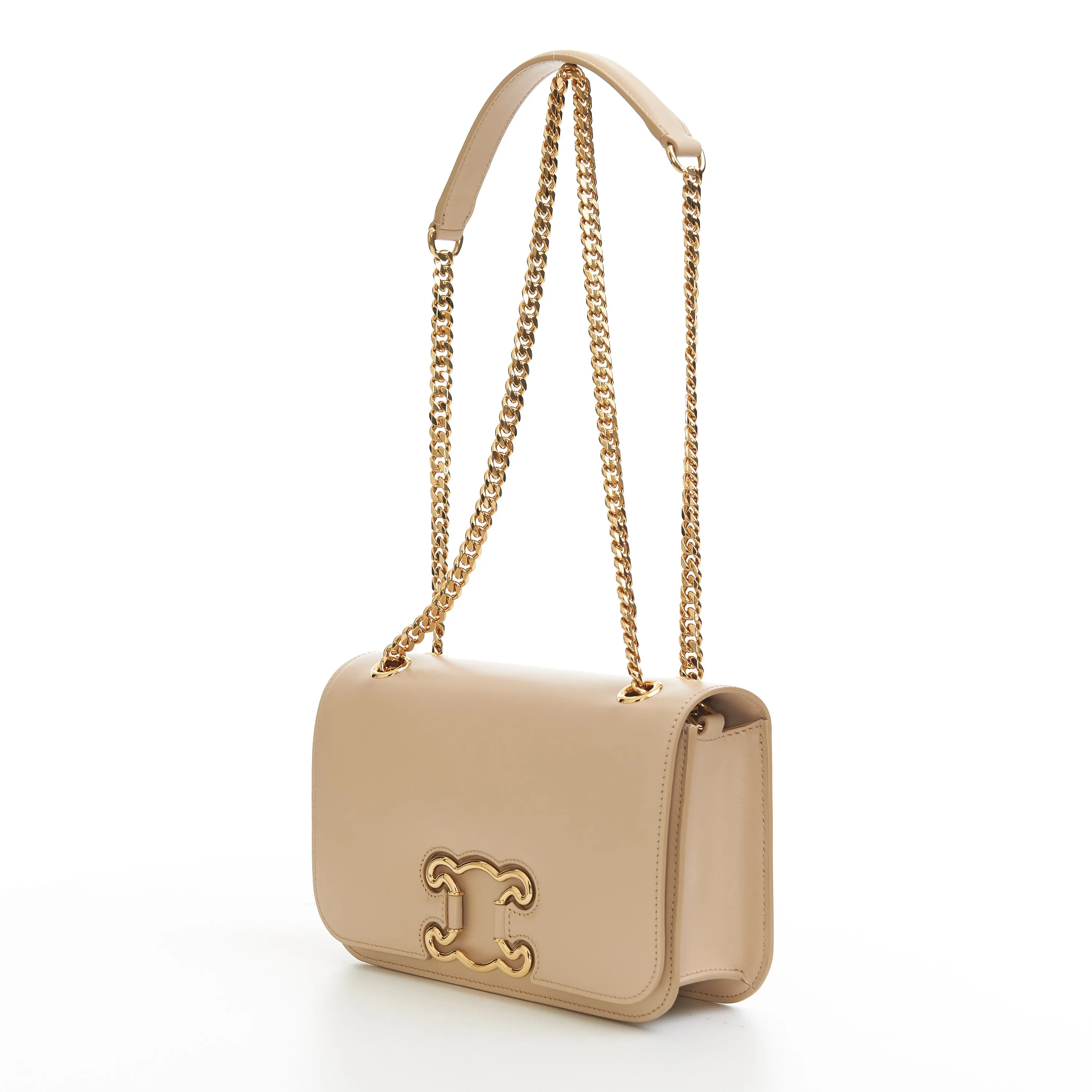 Medium Bag Triomphe Frame In Nude Shiny Calfskin