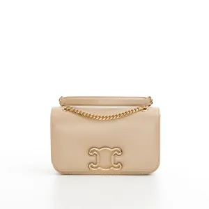 Medium Bag Triomphe Frame In Nude Shiny Calfskin