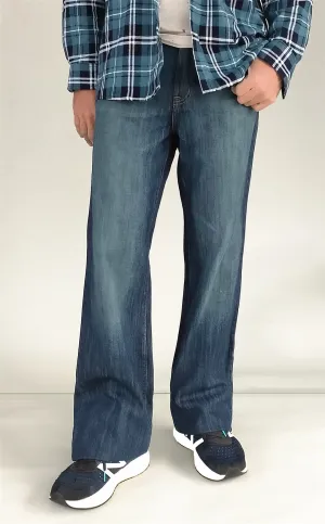 Men JEANIUS JEANS Joshua Relaxed Bootcut Jeans in blue - Mid rise