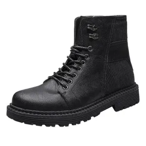 Men's Patchwork Leather Martin Boots