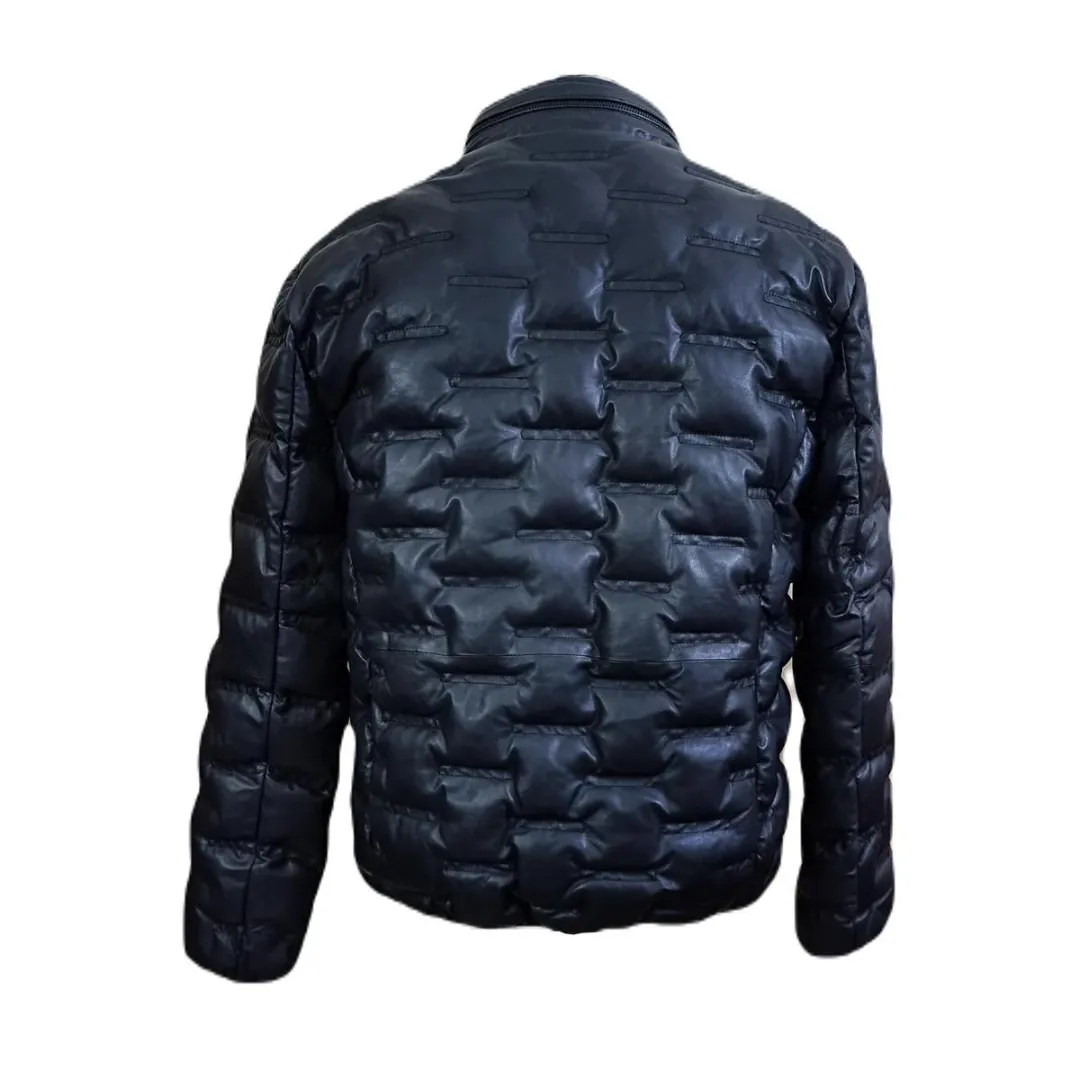 Mens Puffer Quilted Jacket Biker Style Fashion Outdoor Stylish Superior Quality Jacket - ELM44
