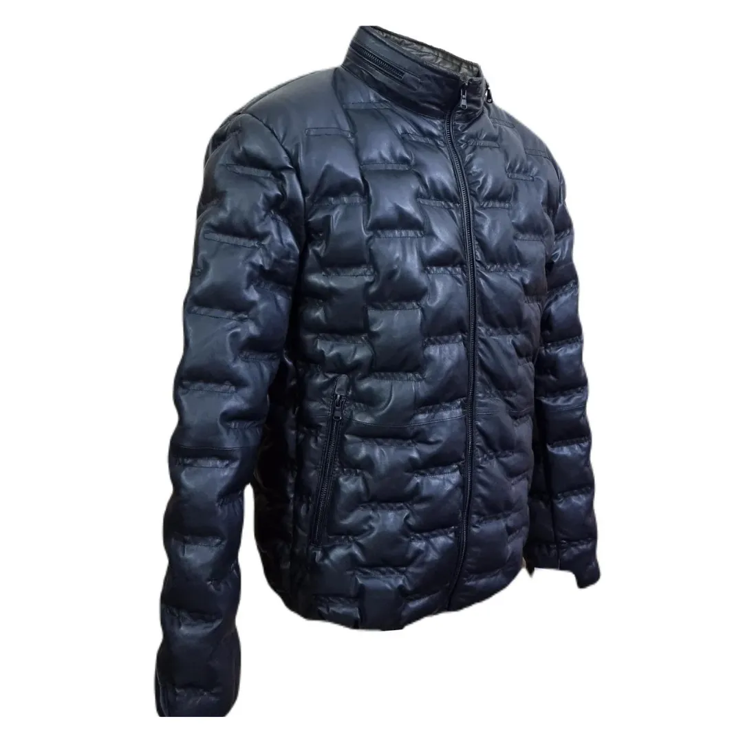 Mens Puffer Quilted Jacket Biker Style Fashion Outdoor Stylish Superior Quality Jacket - ELM44