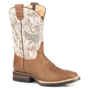Men's Roper Out of Sight CCS Flextra Leather Boots Handcrafted Tan