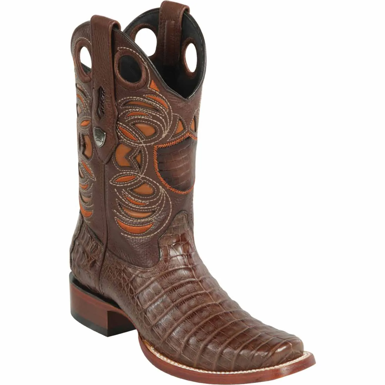 Men's Wild West Caiman Belly Skin Rodeo Toe Boots 281882