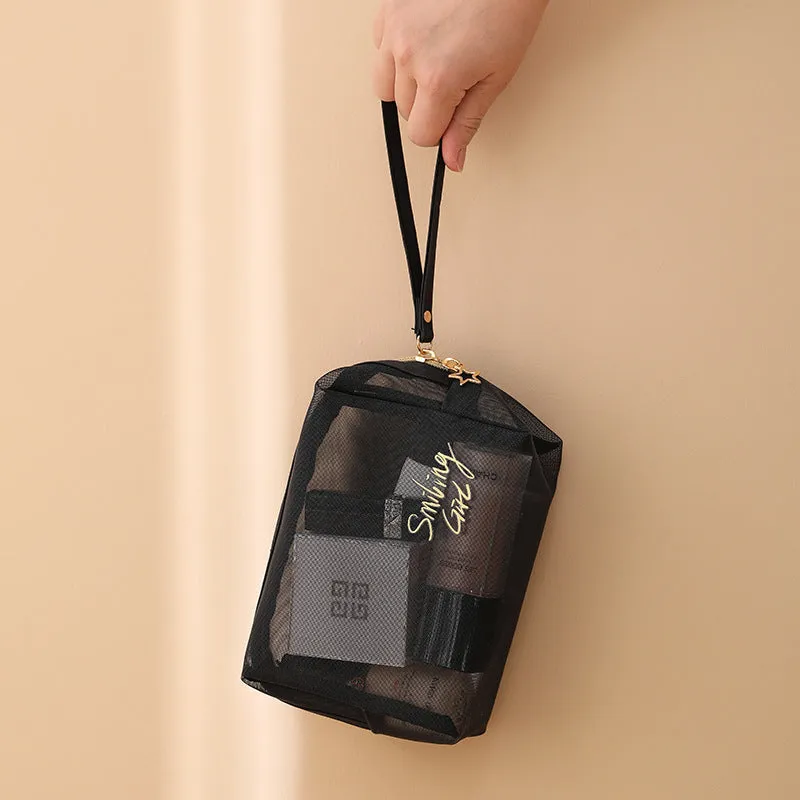 Mesh Hand Toiletry Transparent Bath Swim Cosmetic Bags