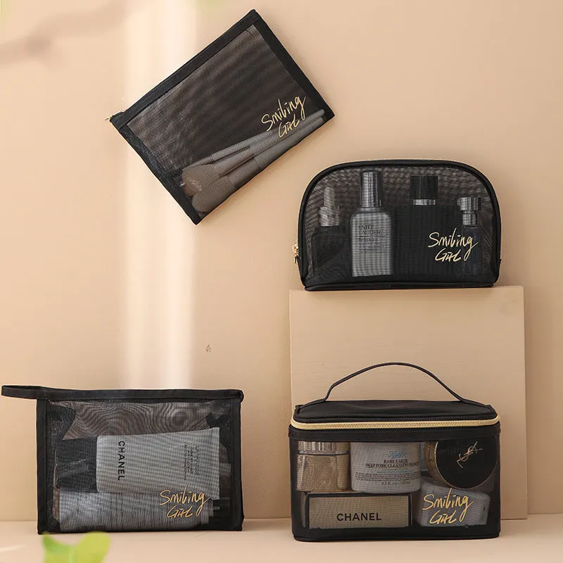 Mesh Hand Toiletry Transparent Bath Swim Cosmetic Bags