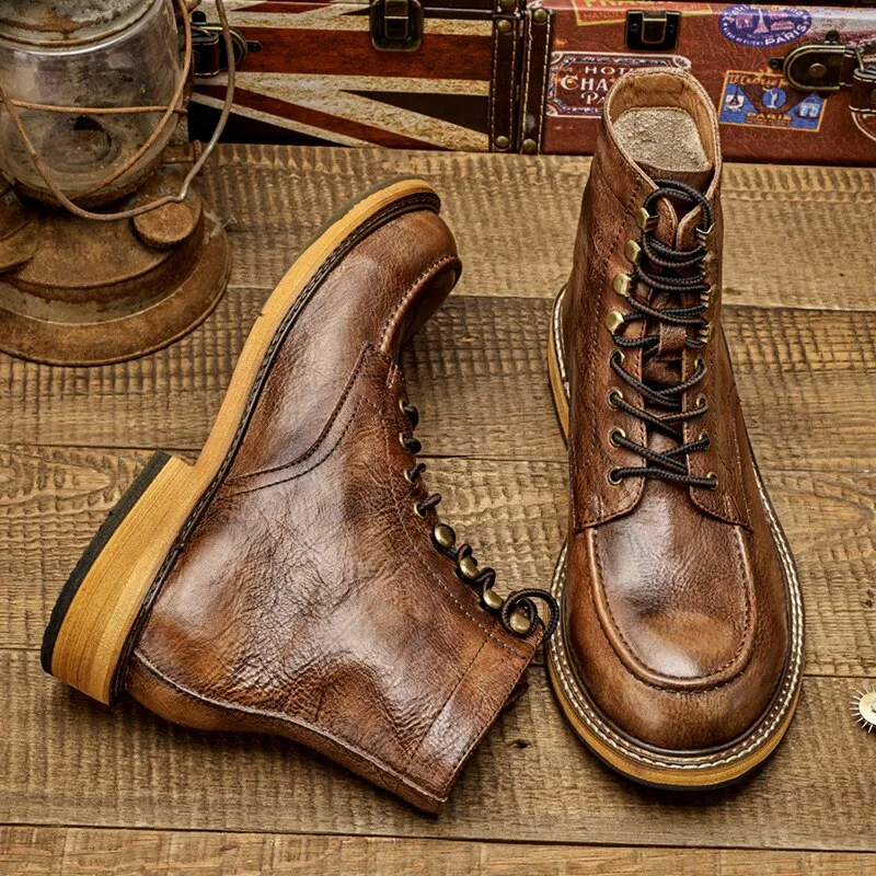 Military Boots Man Genuine Leather