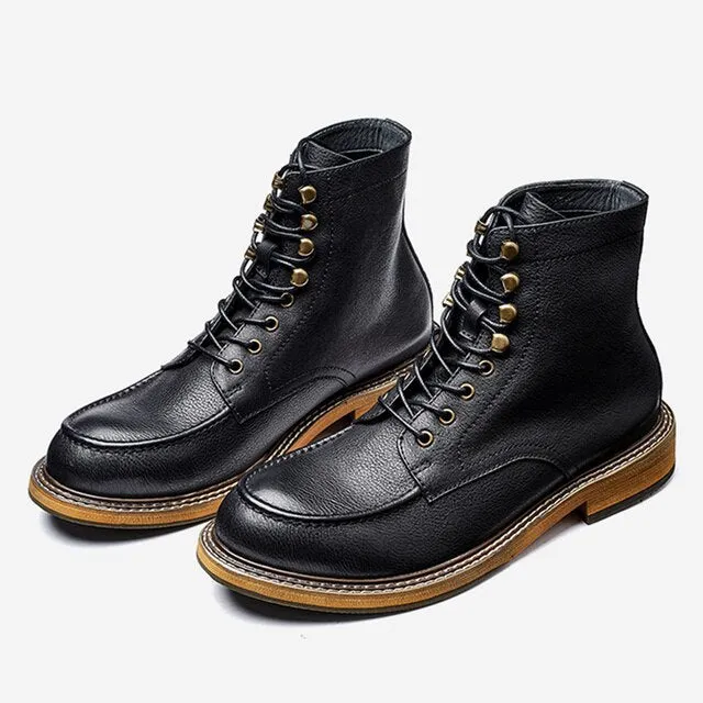 Military Boots Man Genuine Leather