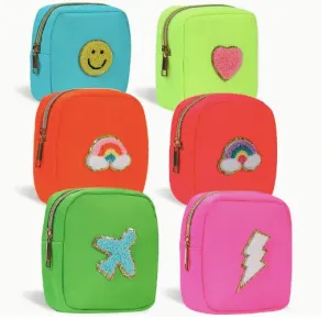 Mini Nylon Cosmetic Bag Embroidered