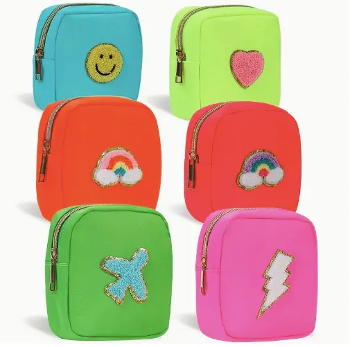 Mini Nylon Cosmetic Bag Embroidered