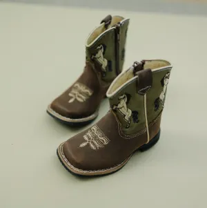 MishMoccs Cowboy Boot with Horse Embroidery