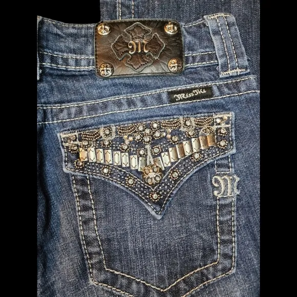 Miss Me dark denim 29 heavy embellished Bootcut womens