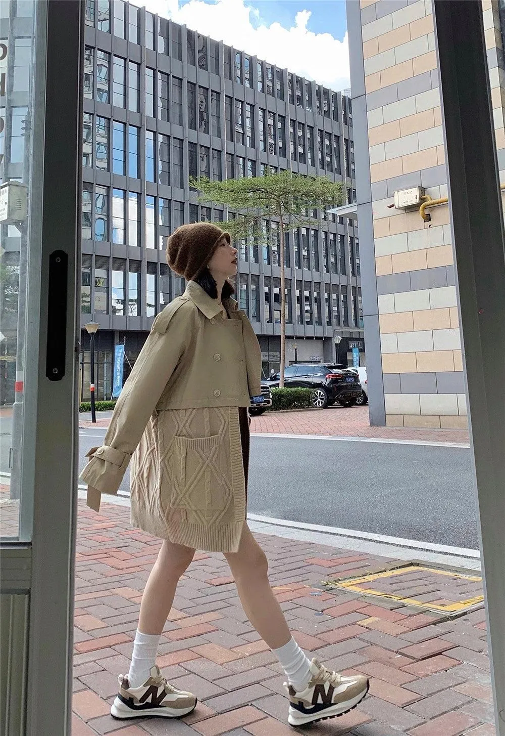 Mix And Match Belted Trench Coat - Camel