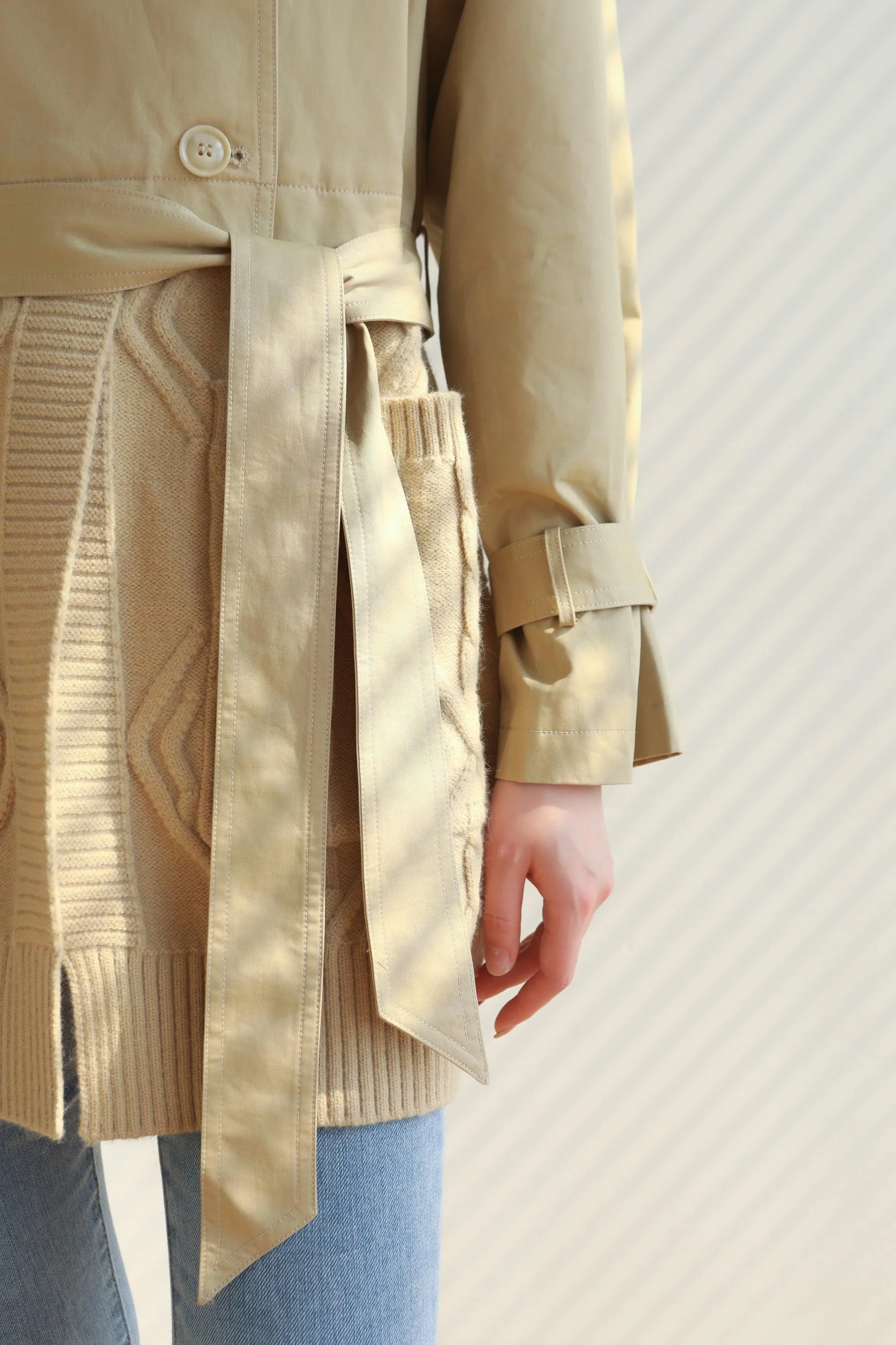 Mix And Match Belted Trench Coat - Camel