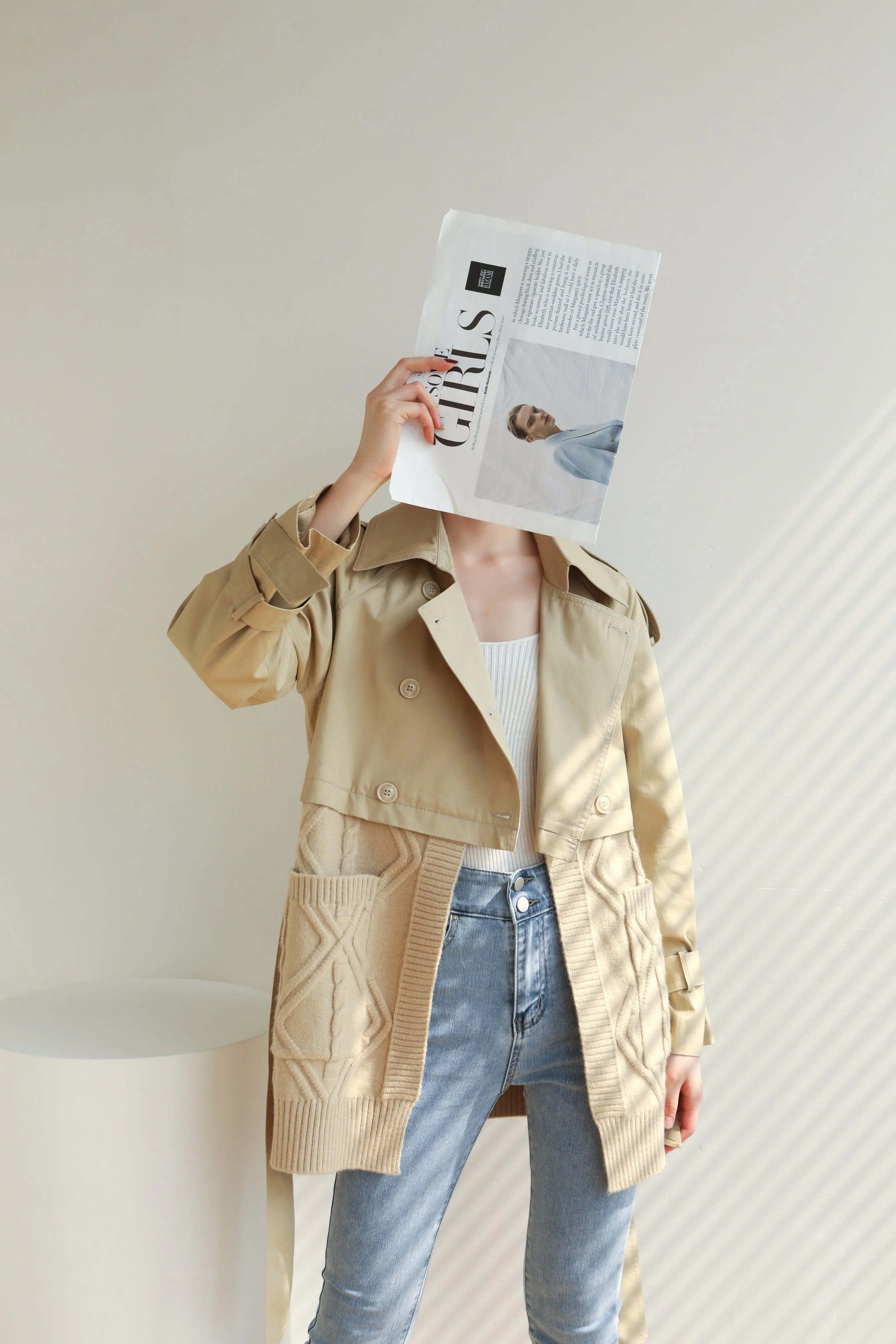 Mix And Match Belted Trench Coat - Camel