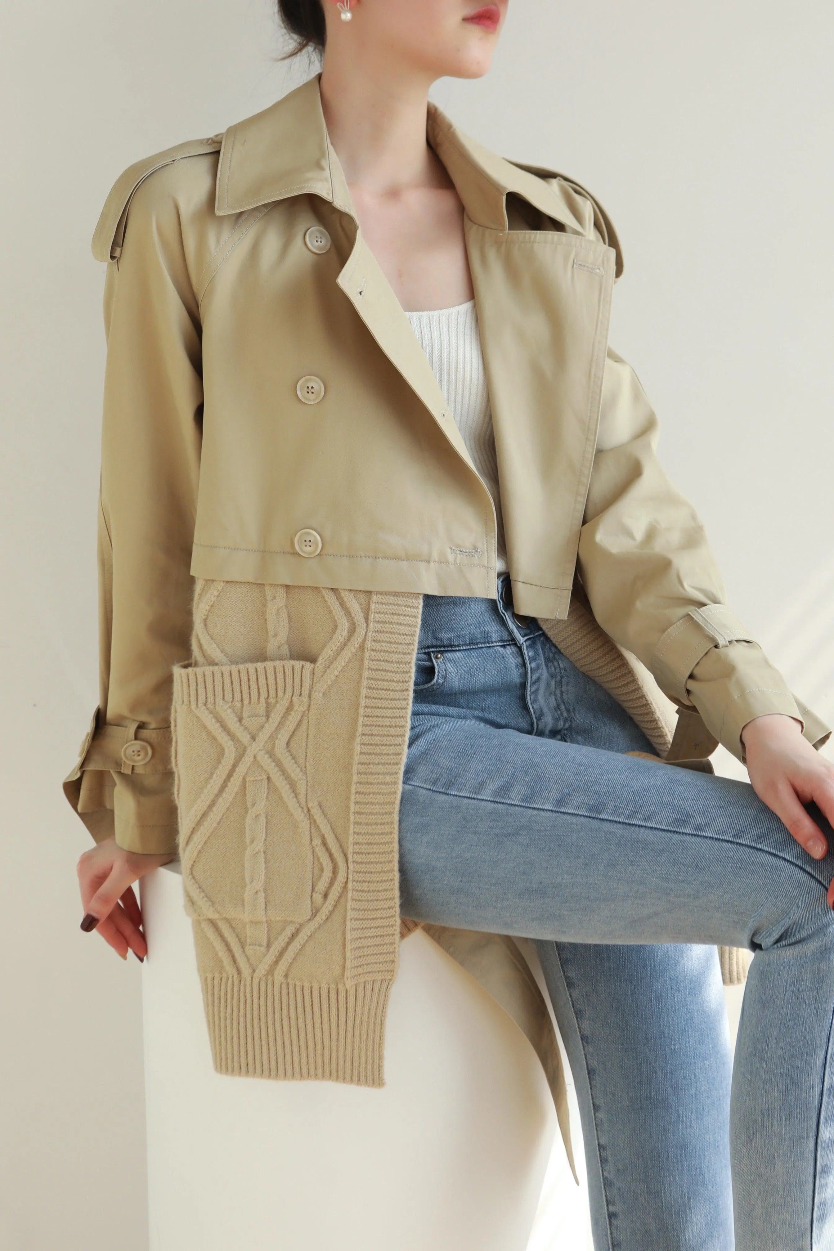 Mix And Match Belted Trench Coat - Camel