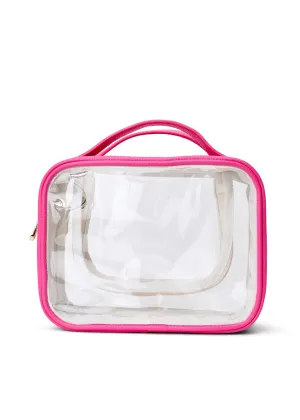 MOJO CLEAR COSMETIC BAG - RASPBERRY
