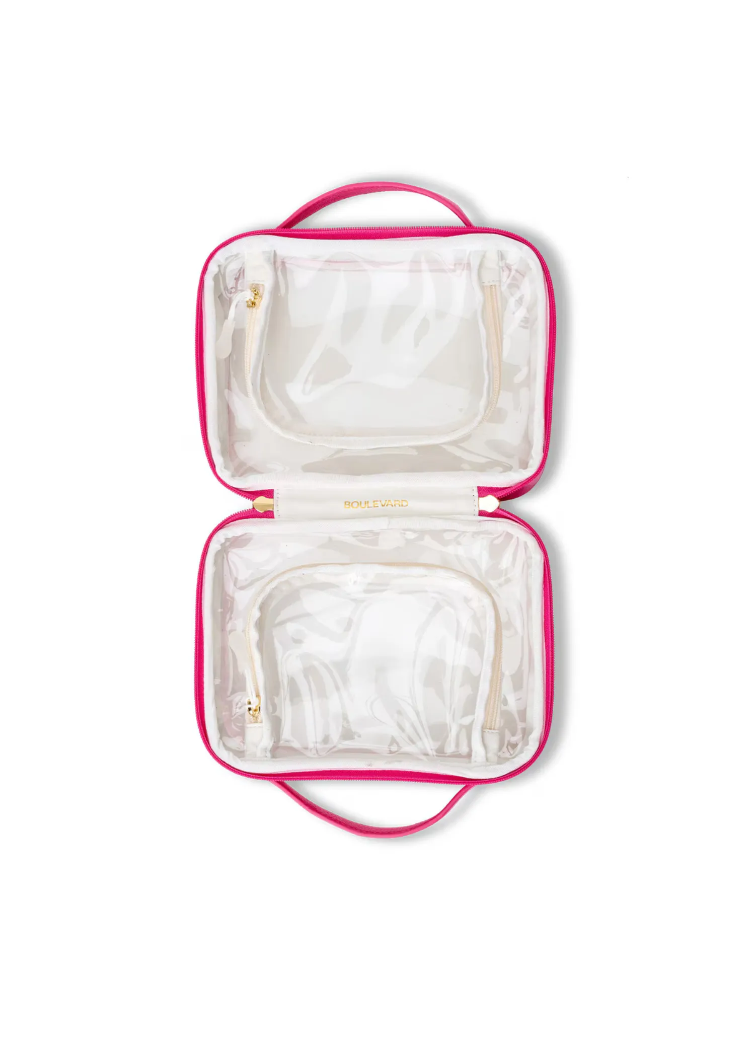MOJO CLEAR COSMETIC BAG - RASPBERRY