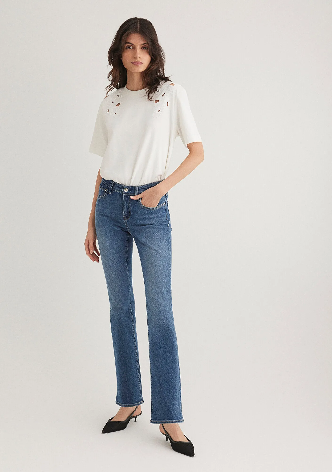 Molly Mid Brushed Stretch Jean Pants