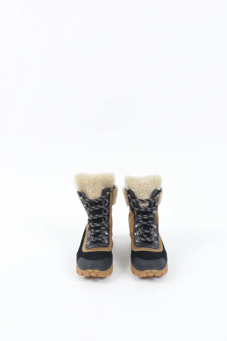 Moncler Two-Toned Fur Combat Boots