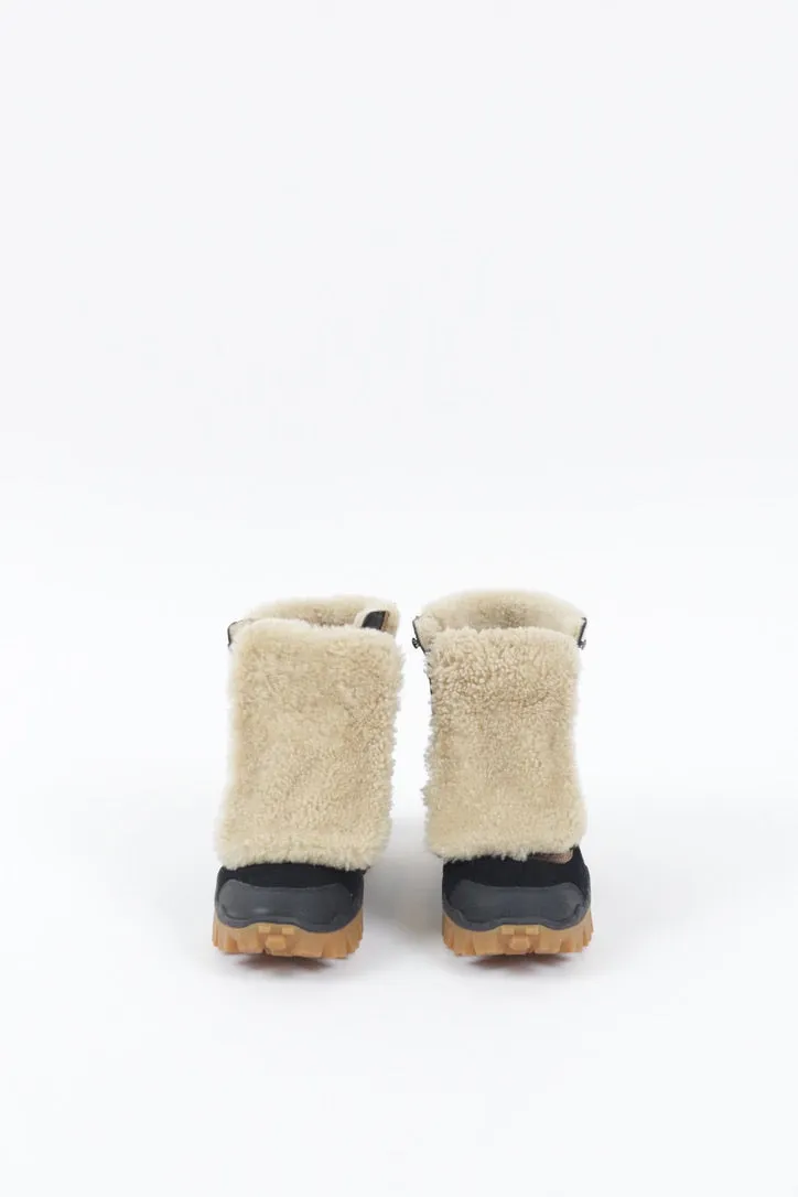 Moncler Two-Toned Fur Combat Boots