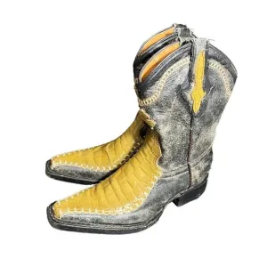 Montenegro Toddler Western Croc Leather‎ Cowboy Boots Size 15.5 Mexican US 8.5