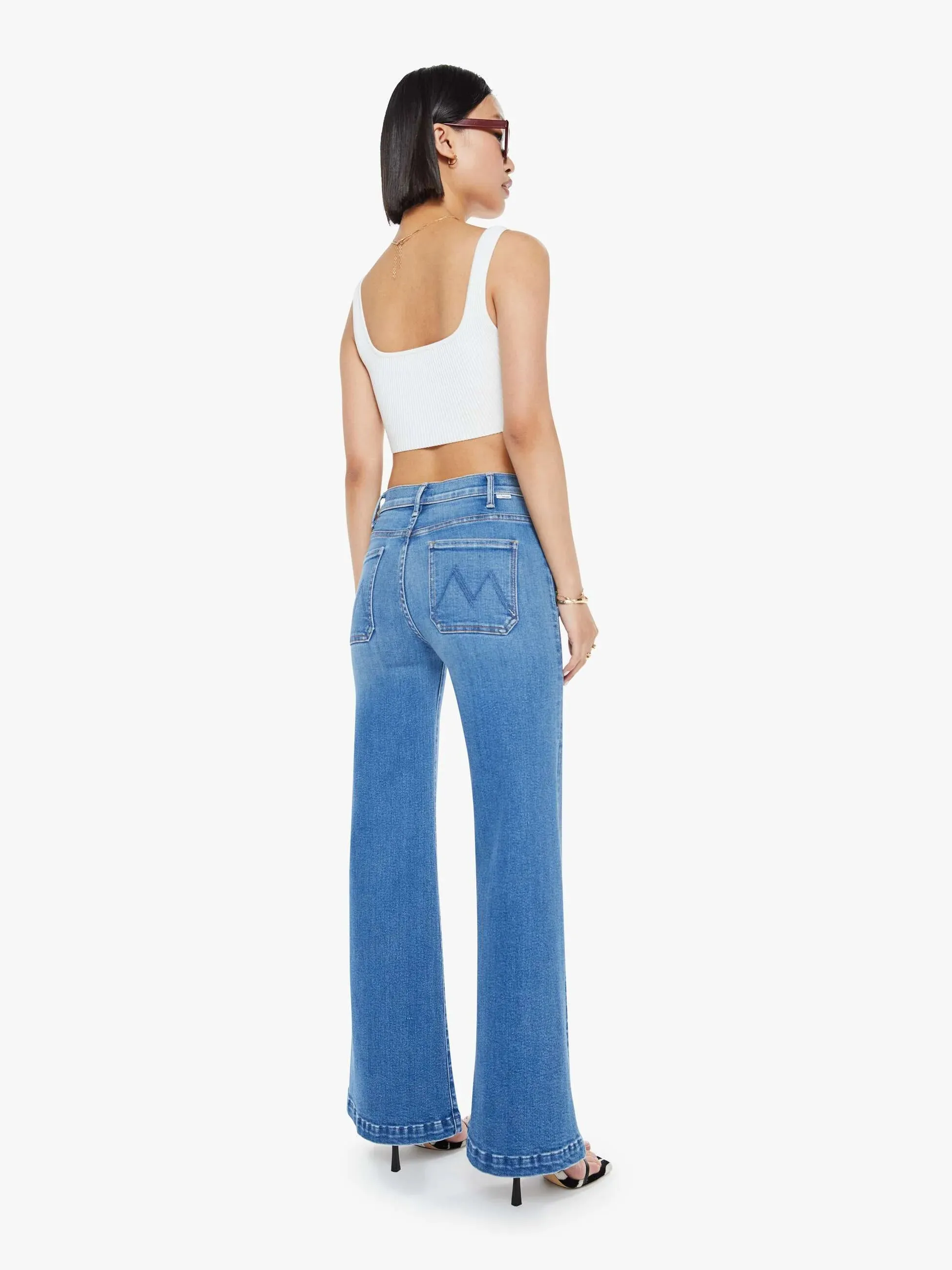 MOTHER DENIM LIL HIGH ROLLER PATCH POCKET SNEAK