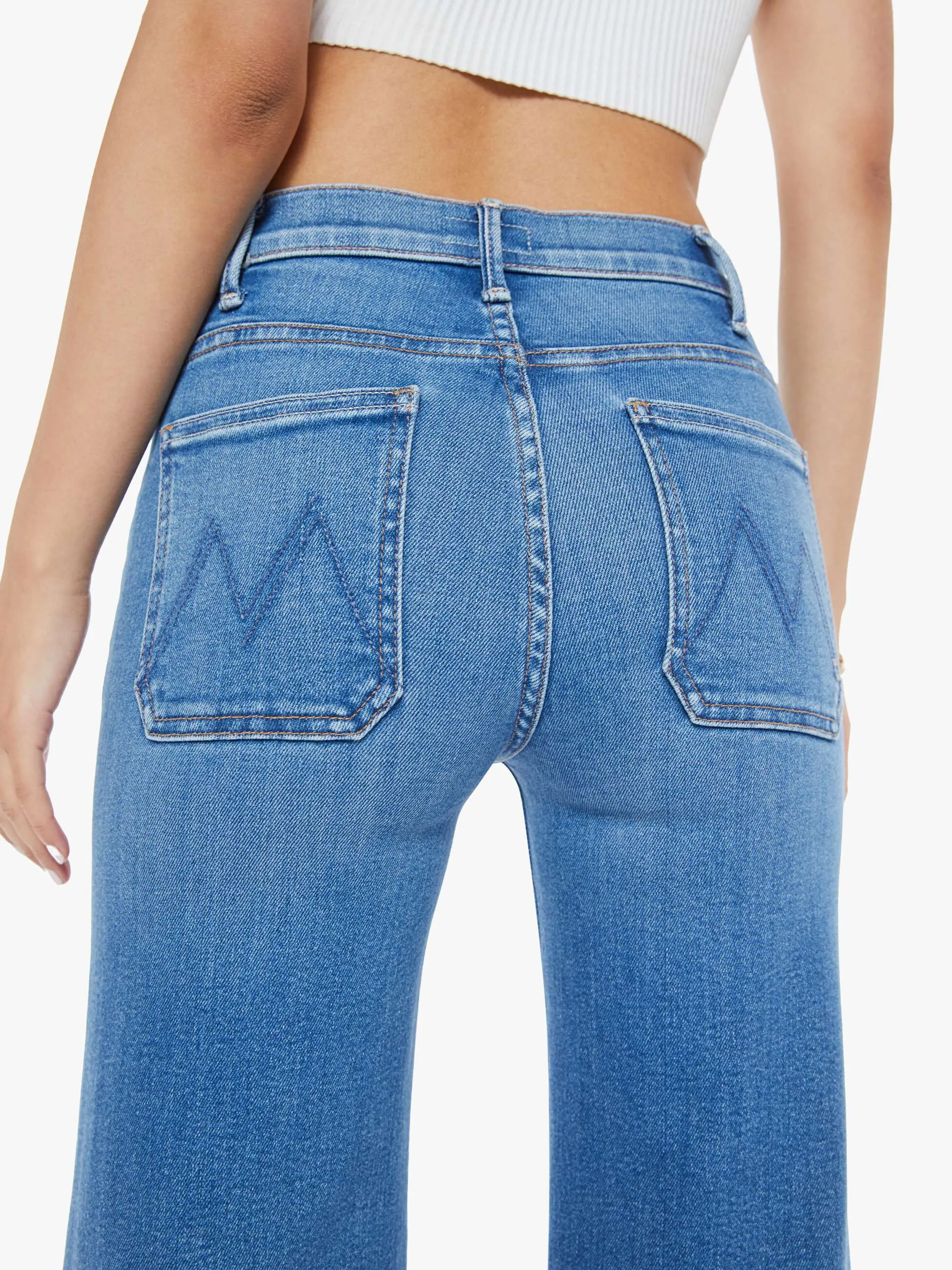 MOTHER DENIM LIL HIGH ROLLER PATCH POCKET SNEAK