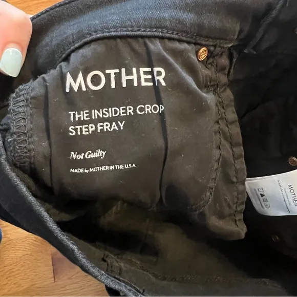 MOTHER The Insider Crop Step Fray Black Jeans Not Guilty 27