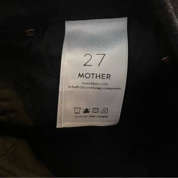 MOTHER The Insider Crop Step Fray Black Jeans Not Guilty 27