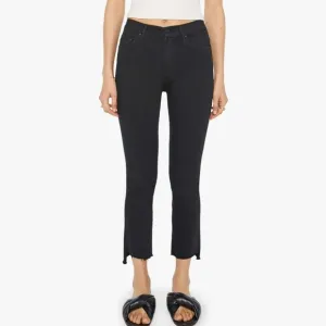 MOTHER The Insider Crop Step Fray Black Jeans Not Guilty 27