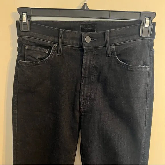 MOTHER The Insider Crop Step Fray Black Jeans Not Guilty 27