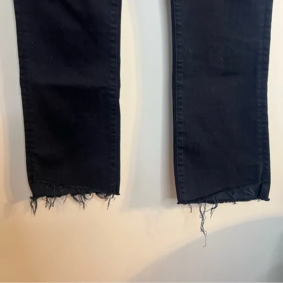 MOTHER The Insider Crop Step Fray Black Jeans Not Guilty 27