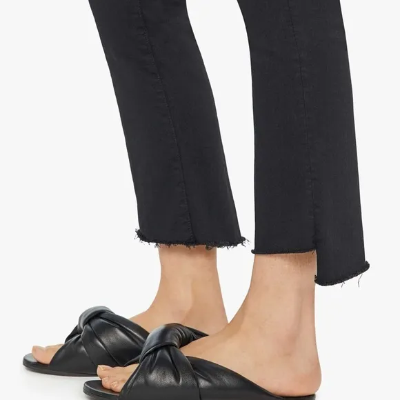 MOTHER The Insider Crop Step Fray Black Jeans Not Guilty 27