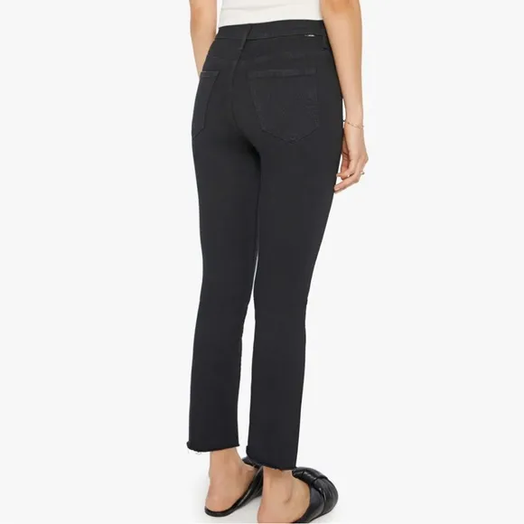 MOTHER The Insider Crop Step Fray Black Jeans Not Guilty 27