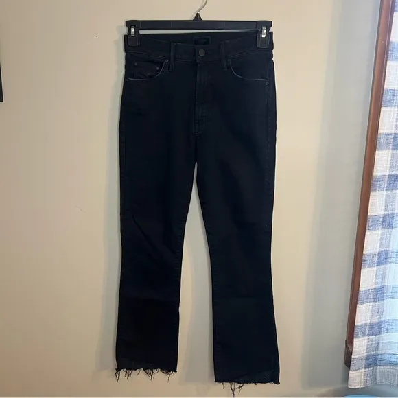 MOTHER The Insider Crop Step Fray Black Jeans Not Guilty 27