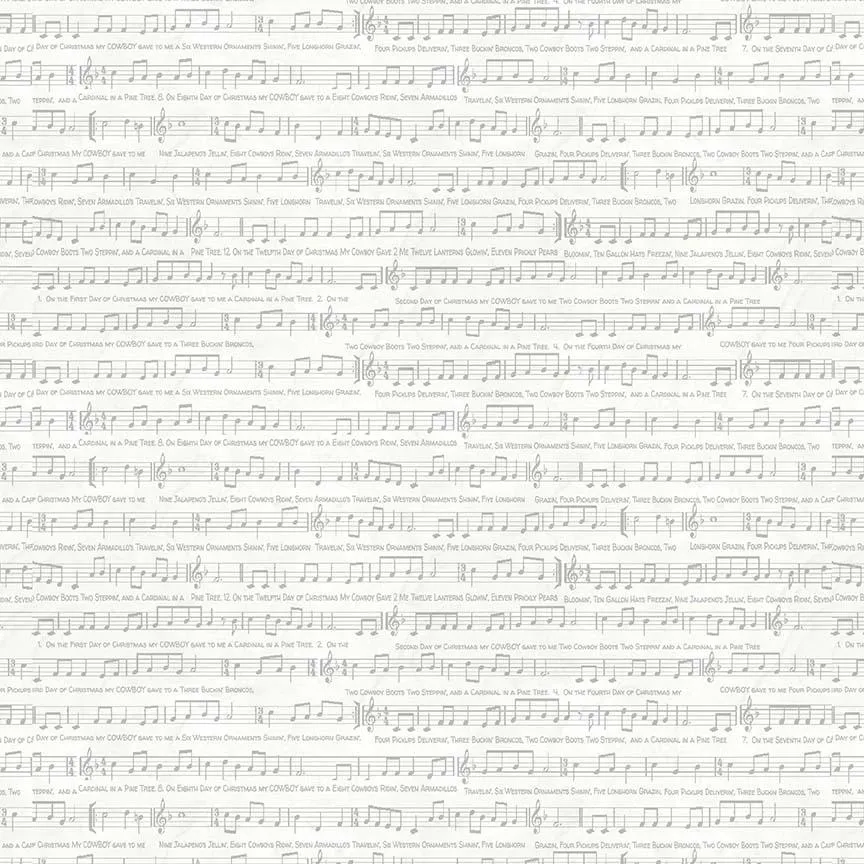 My Cowboy Gave to Me by Blank Quilting  MUSIC SHEET/WHITE